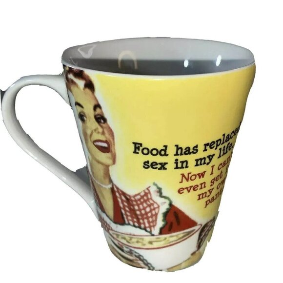 Ephermera  “My Life” ‘Food Has Replaced Sex’…Funny Tea Coffee Cup Mug 12oz - Picture 1 of 7